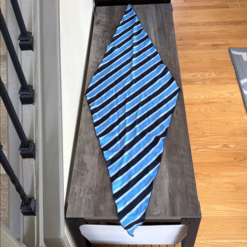 Blue and Black Striped Scarf or Belt - Picture 10 of 14